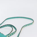 VALENTINO Rockstuds Handtasche Leder 2-Wege Grün Gold Auth BA10926-14