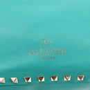 VALENTINO Rockstuds Handtasche Leder 2-Wege Grün Gold Auth BA10926-18