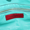 VALENTINO Rockstuds Handtasche Leder 2-Wege Grün Gold Auth BA10926-20