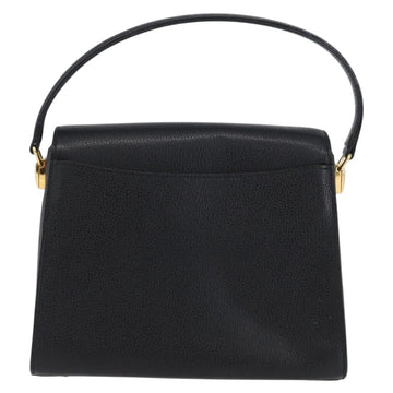 VALENTINO Hand Bag Leather Black Gold Auth BA10927 - 0