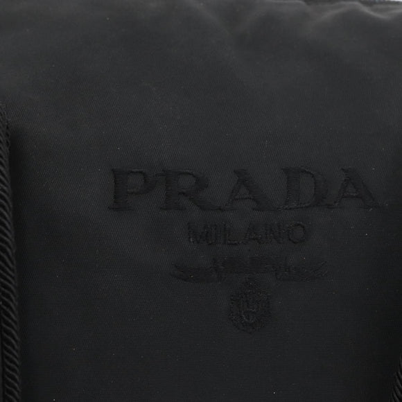 PRADA Hand Bag Nylon Black Silver Auth BA10929