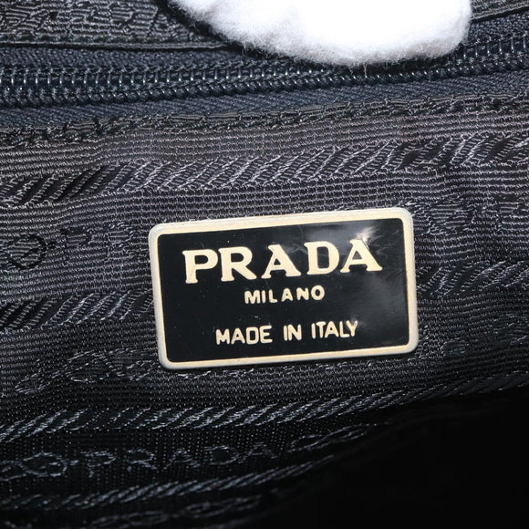 PRADA Hand Bag Nylon Black Silver Auth BA10929