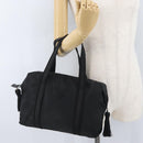 PRADA Hand Bag Nylon Black Silver Auth BA10929-23