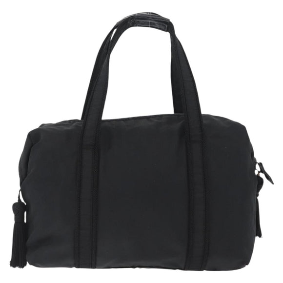 PRADA Hand Bag Nylon Black Silver Auth BA10929
