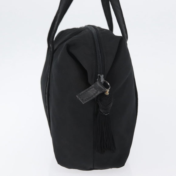 PRADA Hand Bag Nylon Black Silver Auth BA10929