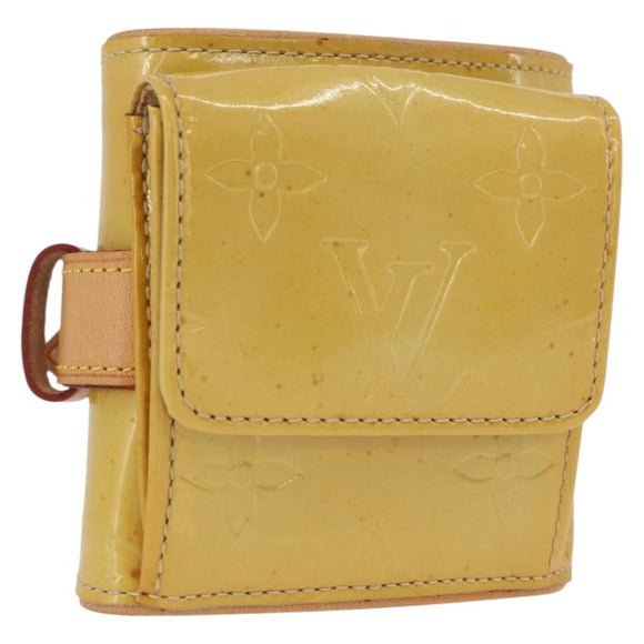 LOUIS VUITTON Vernis Lafayette Street Münzbörse Beige M91013 LV Auth BA10937