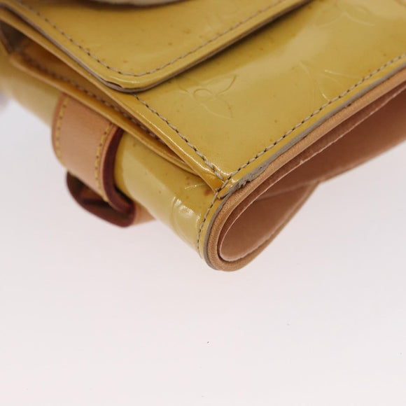 LOUIS VUITTON Vernis Lafayette Street Münzbörse Beige M91013 LV Auth BA10937
