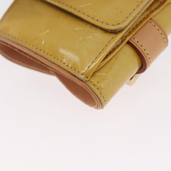 LOUIS VUITTON Vernis Lafayette Street Münzbörse Beige M91013 LV Auth BA10937