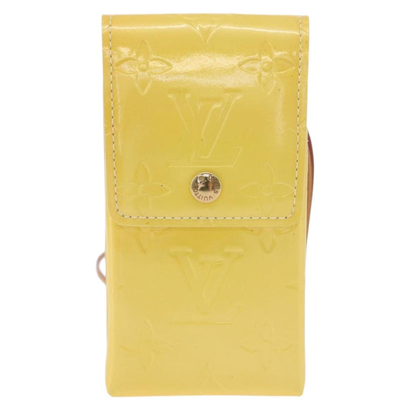 LOUIS VUITTON Vernis Groene Sigarettenkoker Limoengeel M91052 LV Auth BA10938