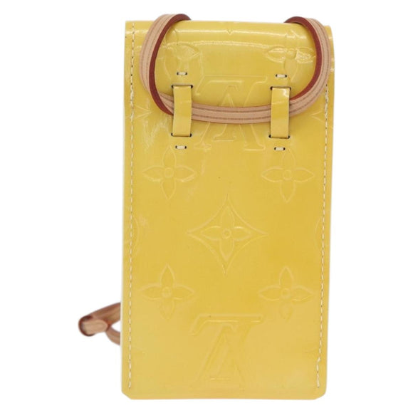 LOUIS VUITTON Vernis Groene Sigarettenkoker Limoengeel M91052 LV Auth BA10938