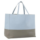 CELINE Horizontalkava Tote Bag Leather Light Blue Silver Auth BA10939-1