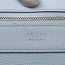 CELINE Horizontalkava Tote Bag Leather Light Blue Silver Auth BA10939-17