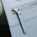 CELINE Horizontalkava Tote Bag Leather Light Blue Silver Auth BA10939-20