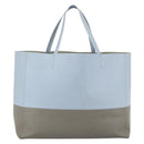 CELINE Horizontalkava Tote Bag Leather Light Blue Silver Auth BA10939-13