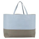 CELINE Horizontalkava Tote Bag Leather Light Blue Silver Auth BA10939-2