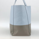 CELINE Horizontalkava Tote Bag Leather Light Blue Silver Auth BA10939-3