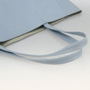 CELINE Horizontalkava Tote Bag Leather Light Blue Silver Auth BA10939-7