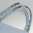 CELINE Horizontalkava Tote Bag Leather Light Blue Silver Auth BA10939-8