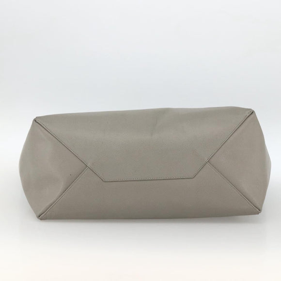 CELINE Horizontalkava Tote Bag Leather Light Blue Silver Auth BA10939