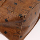 MCM Logogram Vicetos Tote Bag PVC Brown Gold Auth BA10940-11