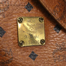 MCM Logogram Vicetos Tote Bag PVC Brown Gold Auth BA10940-14