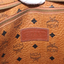 MCM Logogram Vicetos Tote Bag PVC Brown Gold Auth BA10940-16