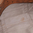 MCM Logogram Vicetos Tote Bag PVC Brown Gold Auth BA10940-17