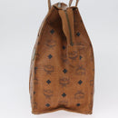 MCM Logogram Vicetos Tote Bag PVC Brown Gold Auth BA10940-4