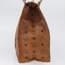MCM Logogram Vicetos Tote Bag PVC Brown Gold Auth BA10940-5