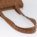 MCM Logogram Vicetos Tote Bag PVC Brown Gold Auth BA10940-7