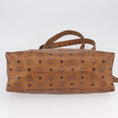 MCM Logogram Vicetos Tote Bag PVC Brown Gold Auth BA10940-9