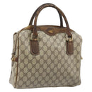 GUCCI GG Supreme Hand Bag PVC Beige Gold Auth BA10941-1