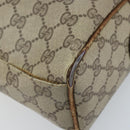 GUCCI GG Supreme Hand Bag PVC Beige Gold Auth BA10941-9