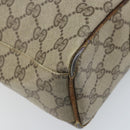 GUCCI GG Supreme Hand Bag PVC Beige Gold Auth BA10941-15
