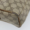 GUCCI GG Supreme Hand Bag PVC Beige Gold Auth BA10941-16