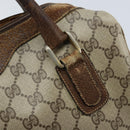 GUCCI GG Supreme Hand Bag PVC Beige Gold Auth BA10941-10