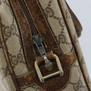 GUCCI GG Supreme Hand Bag PVC Beige Gold Auth BA10941-18