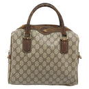 GUCCI GG Supreme Hand Bag PVC Beige Gold Auth BA10941-13