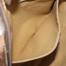 GUCCI GG Supreme Hand Bag PVC Beige Gold Auth BA10941-23
