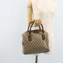 GUCCI GG Supreme Hand Bag PVC Beige Gold Auth BA10941-24
