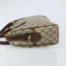 GUCCI GG Supreme Hand Bag PVC Beige Gold Auth BA10941-4