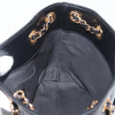 BOTTEGA VENETA Chain Tote Bag Leather Black Gold Auth BA10943-20