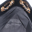 BOTTEGA VENETA Chain Tote Bag Leather Black Gold Auth BA10943-21