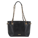 BOTTEGA VENETA Chain Tote Bag Leather Black Gold Auth BA10943-2