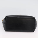 BOTTEGA VENETA Chain Tote Bag Leather Black Gold Auth BA10943-5