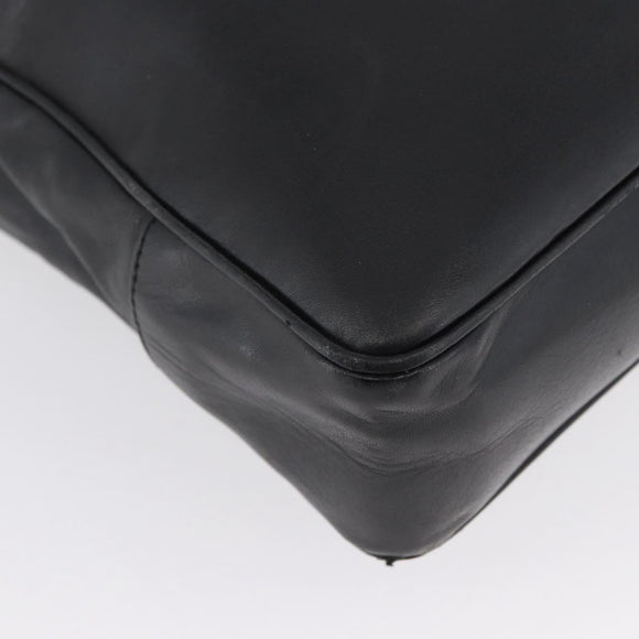 CHANEL Tote Bag Leather Black Gold CC Auth BA10944