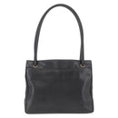 CHANEL Tote Bag Leather Black Gold CC Auth BA10944-2