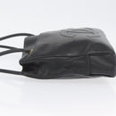 CHANEL Tote Bag Leather Black Gold CC Auth BA10944-4