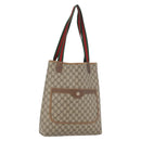 GUCCI GG Supreme Web Sherry Line Tote Bag PVC Beige 89 02 003 Auth BA10945-1