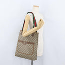 GUCCI GG Supreme Web Sherry Line Tote Bag PVC Beige 89 02 003 Auth BA10945-22